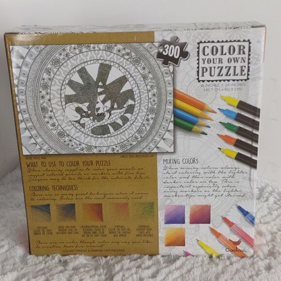 NIB 300pc. Color Your Own Puzzle "Cat on a Rug" - Picture 2 of 4